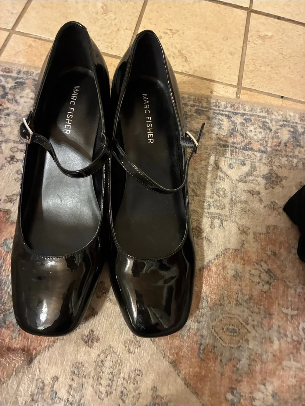Marc Fisher Black Patent Mary‎ Jane Heels